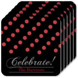 Thumbnail for Photo Coasters, Set Of 6 with Glittery Celebration design 1
