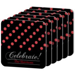 Thumbnail for Photo Coasters, Set Of 6 with Glittery Celebration design 2