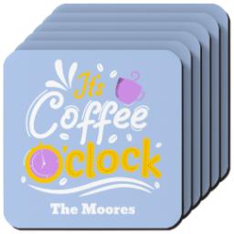 Thumbnail for Photo Coasters, Set Of 6 with Coffee O'Clock design 2