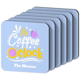Thumbnail for Photo Coasters, Set Of 6 with Coffee O'Clock design 5
