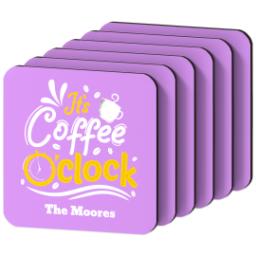 Thumbnail for Photo Coasters, Set Of 6 with Coffee O'Clock design 6