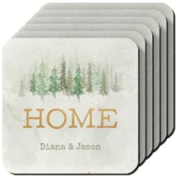 Thumbnail for Photo Coasters, Set Of 6 with Forest Home design 1