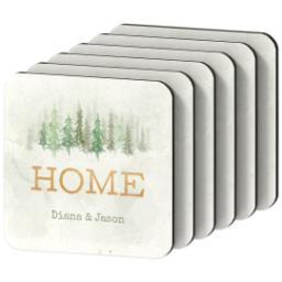 Thumbnail for Photo Coasters, Set Of 6 with Forest Home design 2