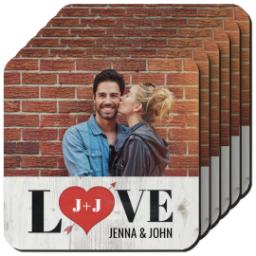 Thumbnail for Photo Coasters, Set Of 6 with Heart Arrow design 1