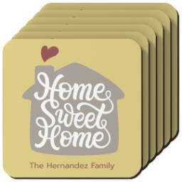 Thumbnail for Photo Coasters, Set Of 6 with Home Sweet Home design 1