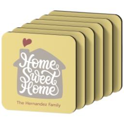 Thumbnail for Photo Coasters, Set Of 6 with Home Sweet Home design 4