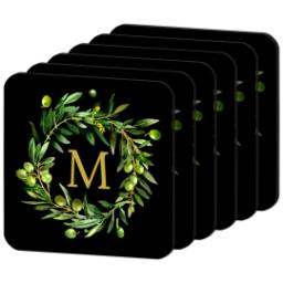 Thumbnail for Photo Coasters, Set Of 6 with Monogram Leaves design 2