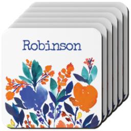 Thumbnail for Photo Coasters, Set Of 6 with Watercolor Bouquet design 1