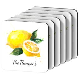 Thumbnail for Photo Coasters, Set Of 6 with Watercolor Lemon design 2