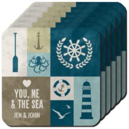 Thumbnail for Photo Coasters, Set Of 6 with You Me Sea design 1