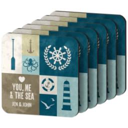 Thumbnail for Photo Coasters, Set Of 6 with You Me Sea design 2