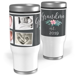 Stainless Steel Tumbler, 14oz with A Floral For Grandma design