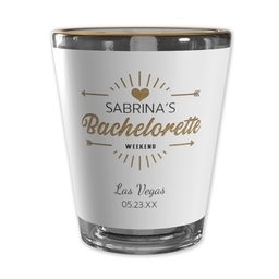 Shot Glass With Gold Rim with Bachelorette Weekend design