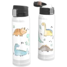 Thumbnail for Custom Water Bottle with Flip Top Lid with Dino Den design 1