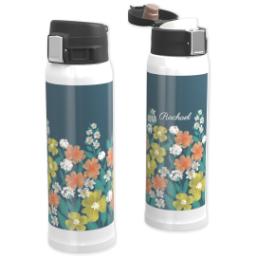 Thumbnail for Custom Water Bottle with Flip Top Lid with Field of Flowers design 1