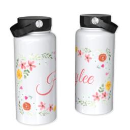 Thumbnail for 32oz Photo Water Bottles with Flower Frame design 1