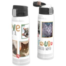 Thumbnail for Custom Water Bottle with Flip Top Lid with Four Legged Love design 1