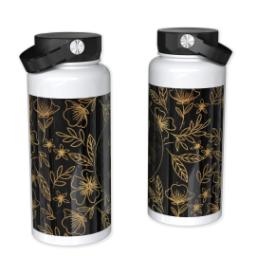 Thumbnail for 32oz Photo Water Bottles with Gilded Foliage Monogram design 1