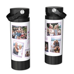 Stainless Steel Water Bottle - Black with Grandma is Loved design