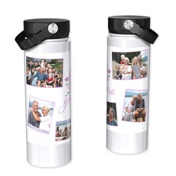 Stainless Steel Water Bottle - White with Grandma is Loved design