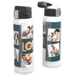 Thumbnail for Custom Water Bottle with Flip Top Lid with Love Collage design 1