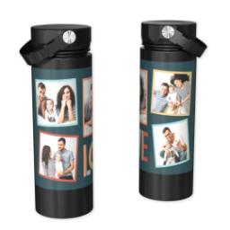 Thumbnail for Custom Stainless Steel Water Bottle - Black with Love Collage design 1