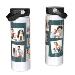 Thumbnail for Custom Stainless Steel Water Bottle - White with Love Collage design 1