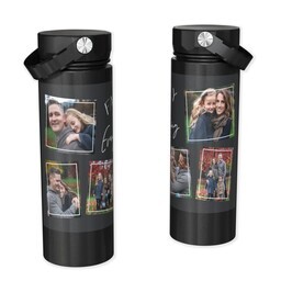 Stainless Steel Water Bottle - Black with Love is Everything design