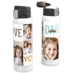 Thumbnail for Custom Water Bottle with Flip Top Lid with Moustache Dad design 1