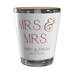 Shot Glass With Gold Rim with Officially Mrs design