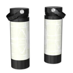 Thumbnail for Custom Stainless Steel Water Bottle - Black with Patterned Monogram design 1