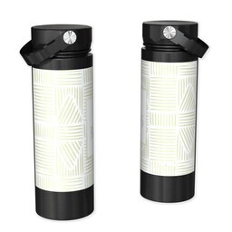 Stainless Steel Water Bottle - Black with Patterned Monogram design