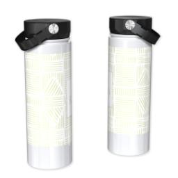 Thumbnail for Custom Stainless Steel Water Bottle - White with Patterned Monogram design 1