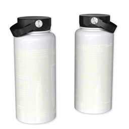 32oz Photo Water Bottles with Patterned Monogram design