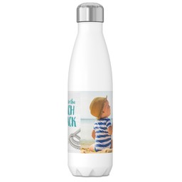 17oz Slim Water Bottle with Beach Love design