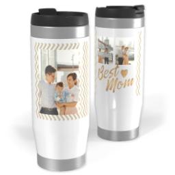 Thumbnail for 14oz Personalized Travel Tumbler with Best Mom Chevron design 1