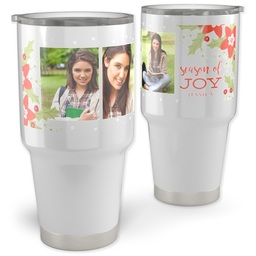 30oz Personalized Travel Tumber with Boughs Of Joy design