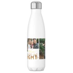 Thumbnail for 17oz Slim Water Bottle with Bright Thoughts Gold design 1
