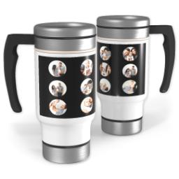 Thumbnail for 14oz Stainless Steel Travel Photo Mug with Circle Grid in Black, Gray or Red design 1