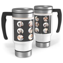 Thumbnail for 14oz Stainless Steel Travel Photo Mug with Circle Grid in Black, Gray or Red design 2