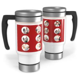 Thumbnail for 14oz Stainless Steel Travel Photo Mug with Circle Grid in Black, Gray or Red design 3