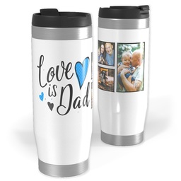 14oz Personalized Travel Tumbler with Dad Hearts design