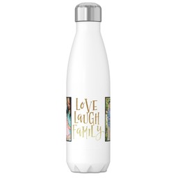 17oz Slim Water Bottle with Family Feelings Gold design