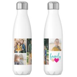 Thumbnail for 17oz Slim Water Bottle with Family Is Love Pink design 3