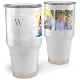 30oz Personalized Travel Tumber with Family Shield design
