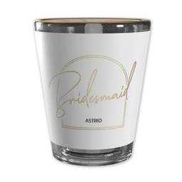 Shot Glass With Gold Rim with At Last Bridesmaid design