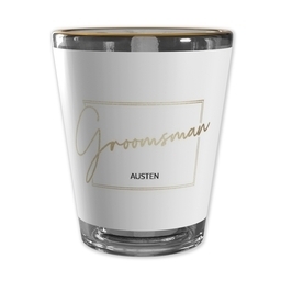 Shot Glass With Gold Rim with At Last Groomsmen design