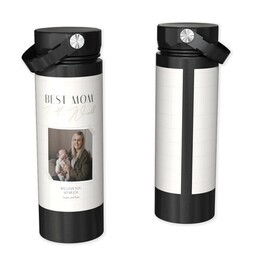 Stainless Steel Water Bottle - Black with Love of Our Lives Mom design