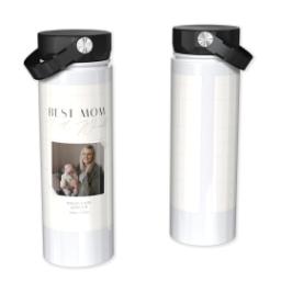 Thumbnail for Custom Stainless Steel Water Bottle - White with Love of Our Lives Mom design 1