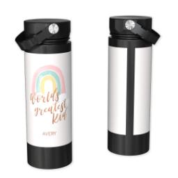 Thumbnail for Custom Stainless Steel Water Bottle - Black with Over the Rainbow design 1